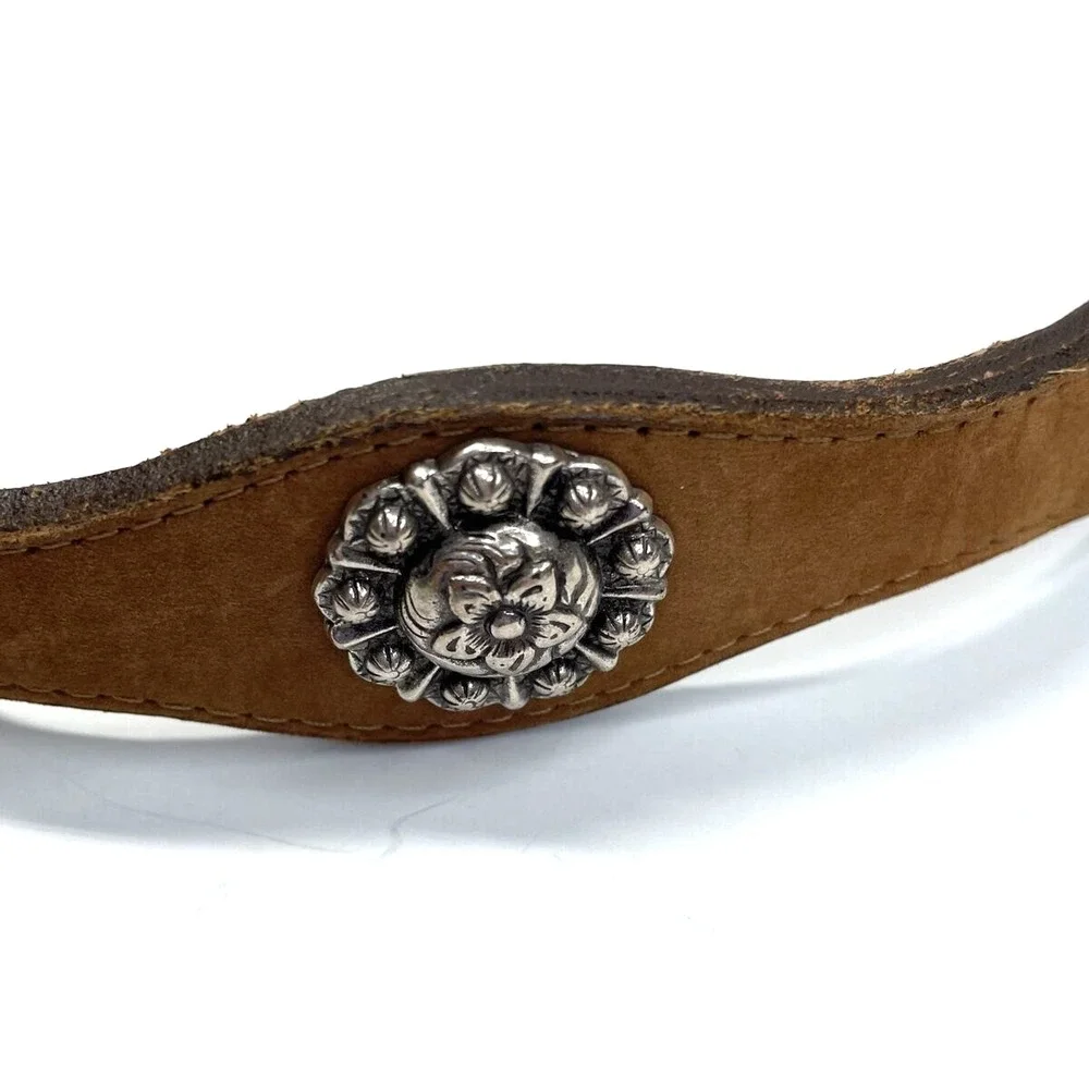 Texas Leather MFG. Western Scallop Concho Belt Genuine Leather USA Size 30 79151